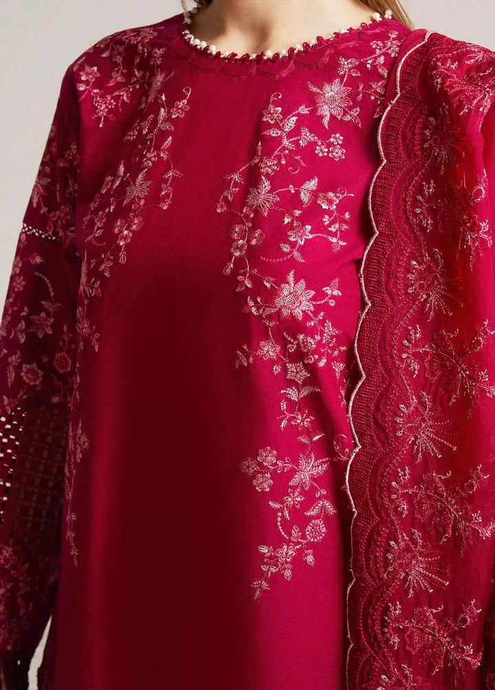 Hussain Rehar Embroidered Lawn Suit Unstitched 3 Piece HRRS24E Pelle - Festive Collection