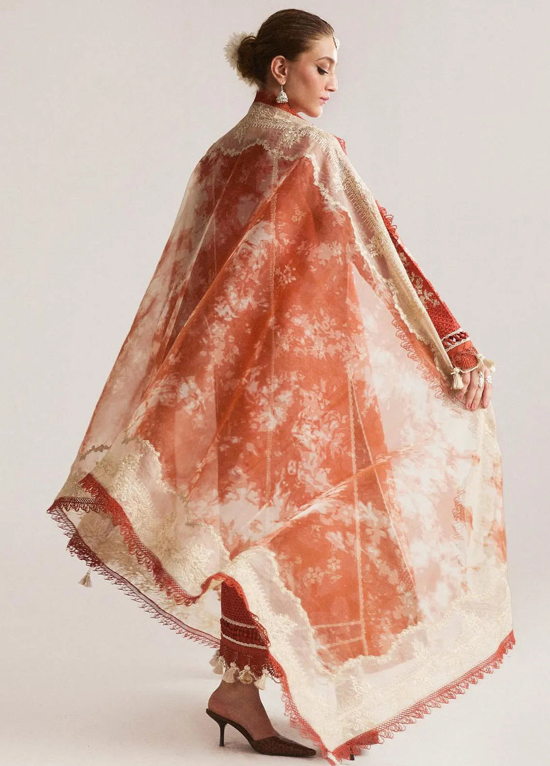 Hussain Rehar Embroidered Lawn Suit Unstitched 3 Piece HRRS24E Sienna - Festive Collection