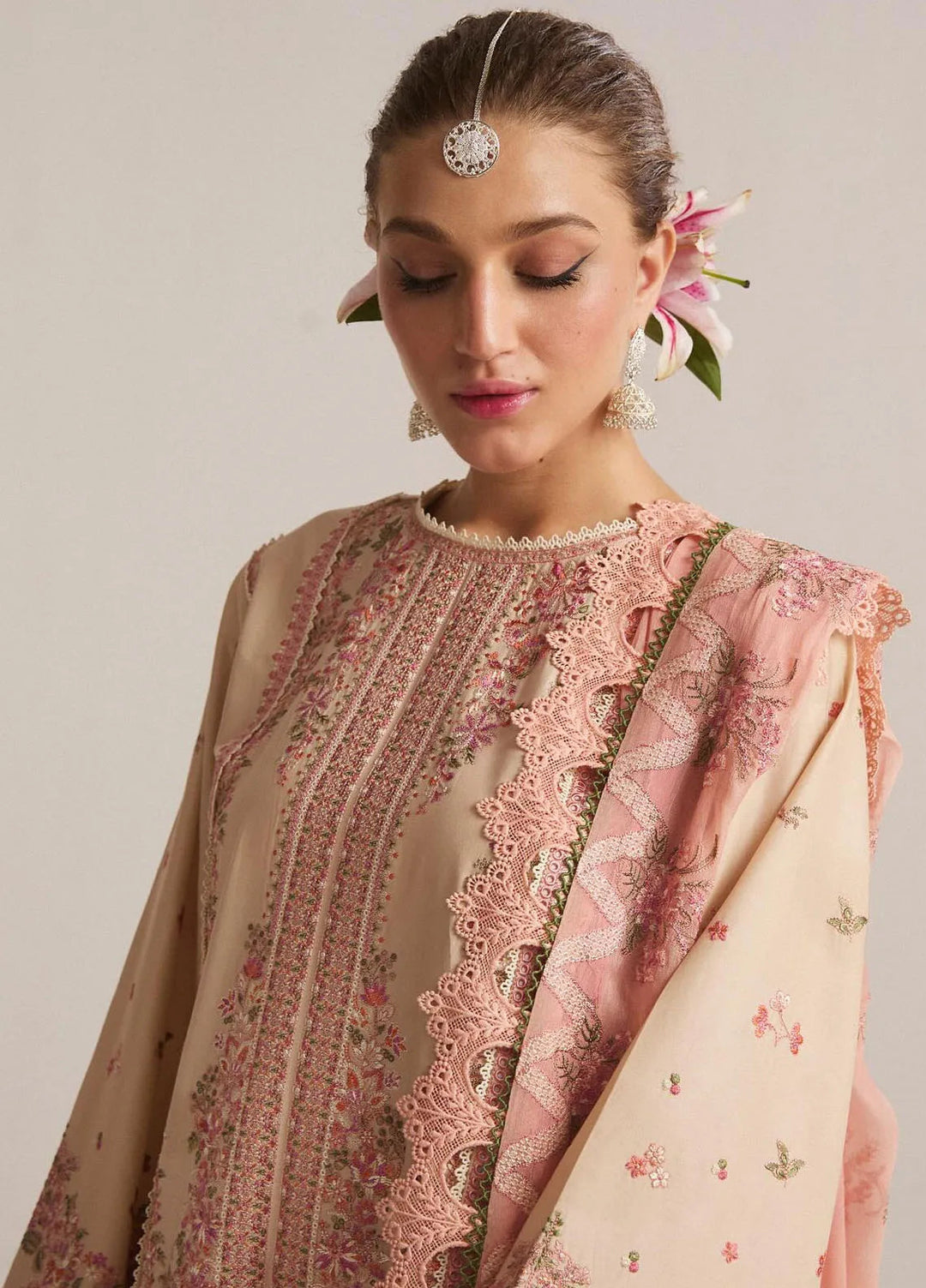 Hussain Rehar Embroidered Lawn Suit Unstitched 3 Piece HRRS24E Stile - Festive Collection