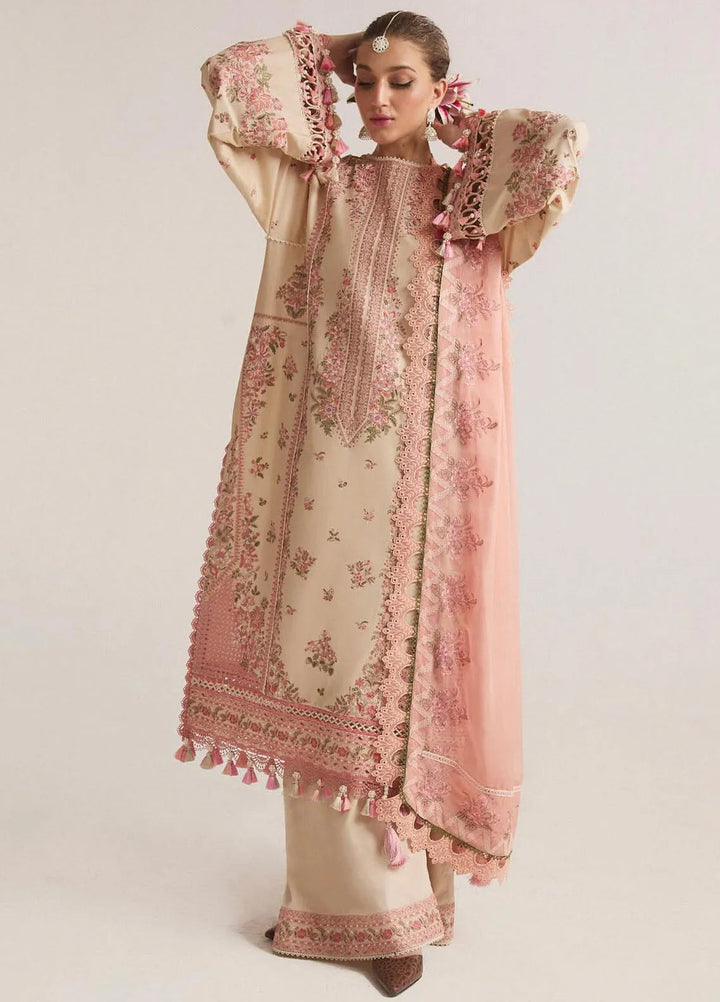 Hussain Rehar Embroidered Lawn Suit Unstitched 3 Piece HRRS24E Stile - Festive Collection