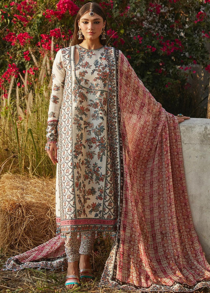 Hussain Rehar Embroidered Lawn Suits Unstitched 3 Piece HRR24EL Elara - Luxury Collection