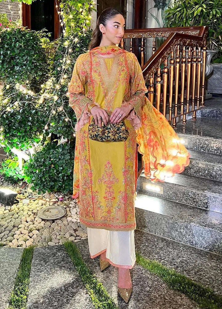 Hussain Rehar Embroidered Lawn Suits Unstitched 3 Piece HRR24EL Euphoria - Luxury Collection