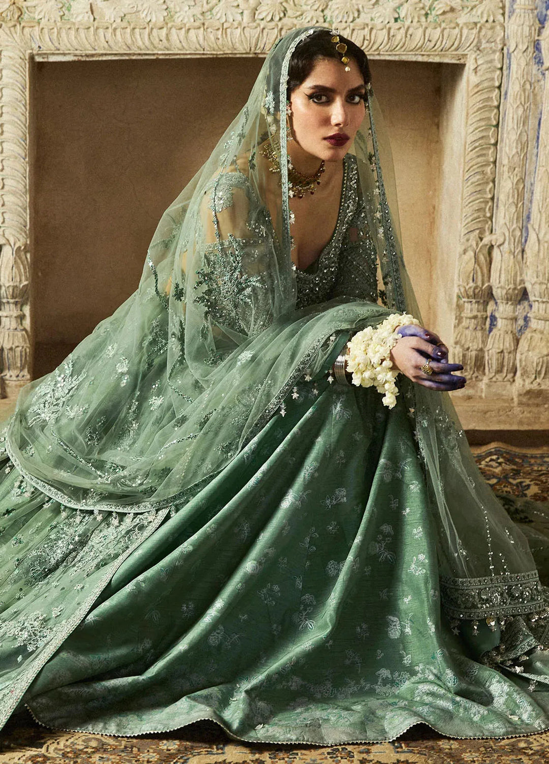 Hussain Rehar Embroidered Net Suit Unstitched 3 Piece HRR24F Parag - Formal Collection