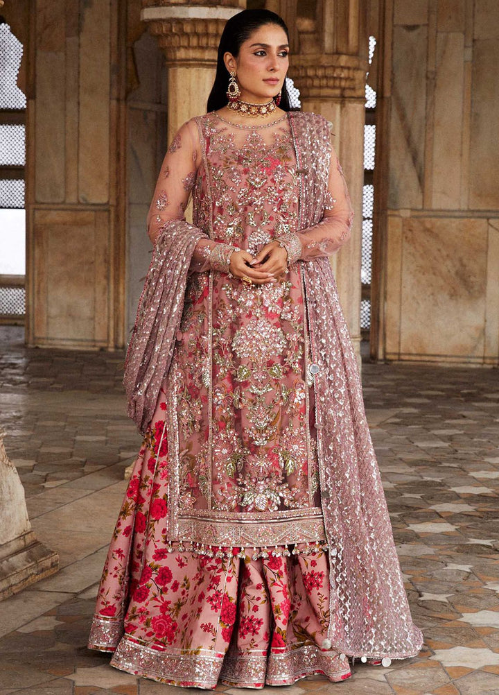 Hussain Rehar Embroidered Net Suits Unstitched 3 Piece HRR24LF Sham - Luxury Collection