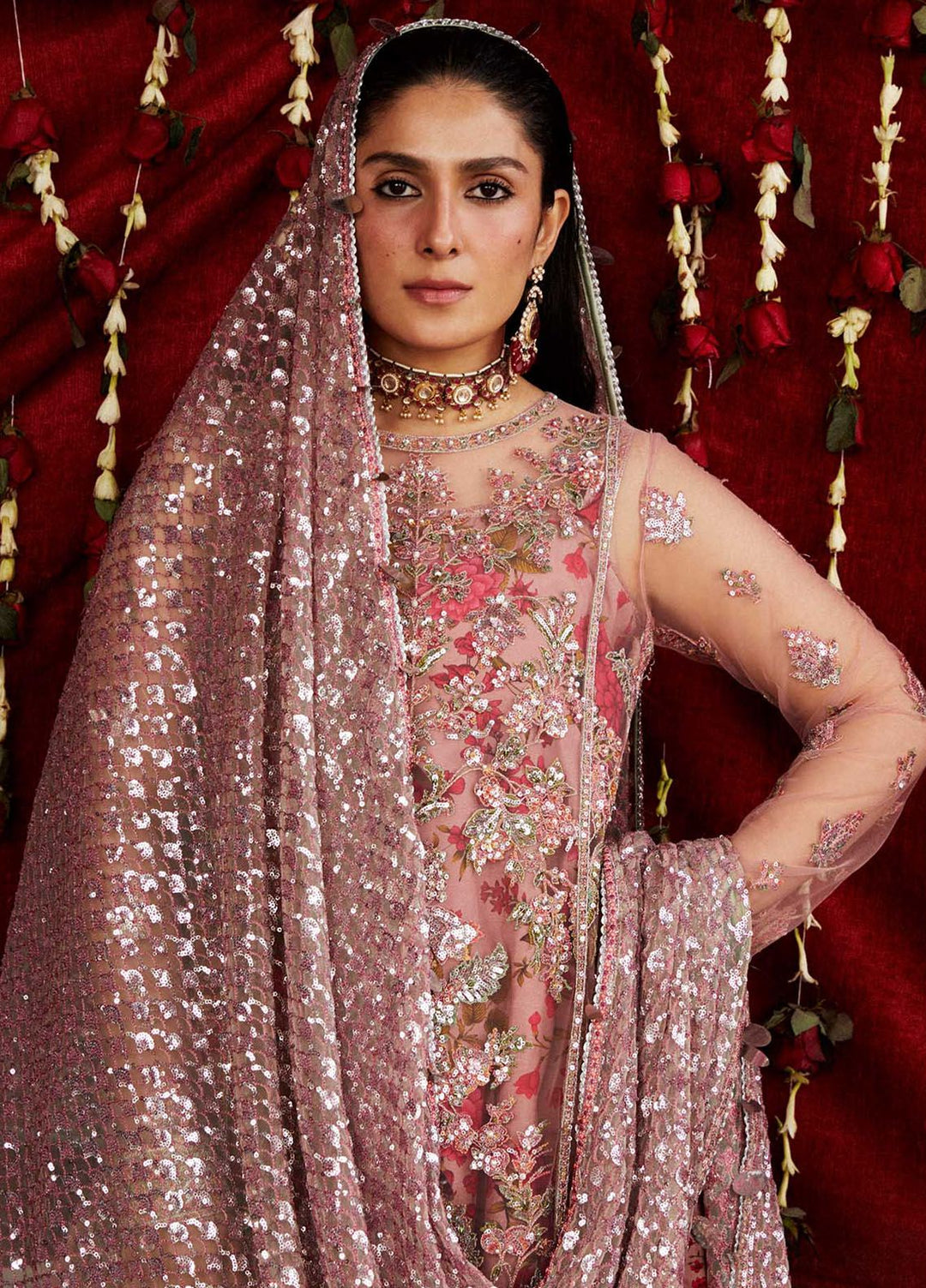 Hussain Rehar Embroidered Net Suits Unstitched 3 Piece HRR24LF Sham - Luxury Collection