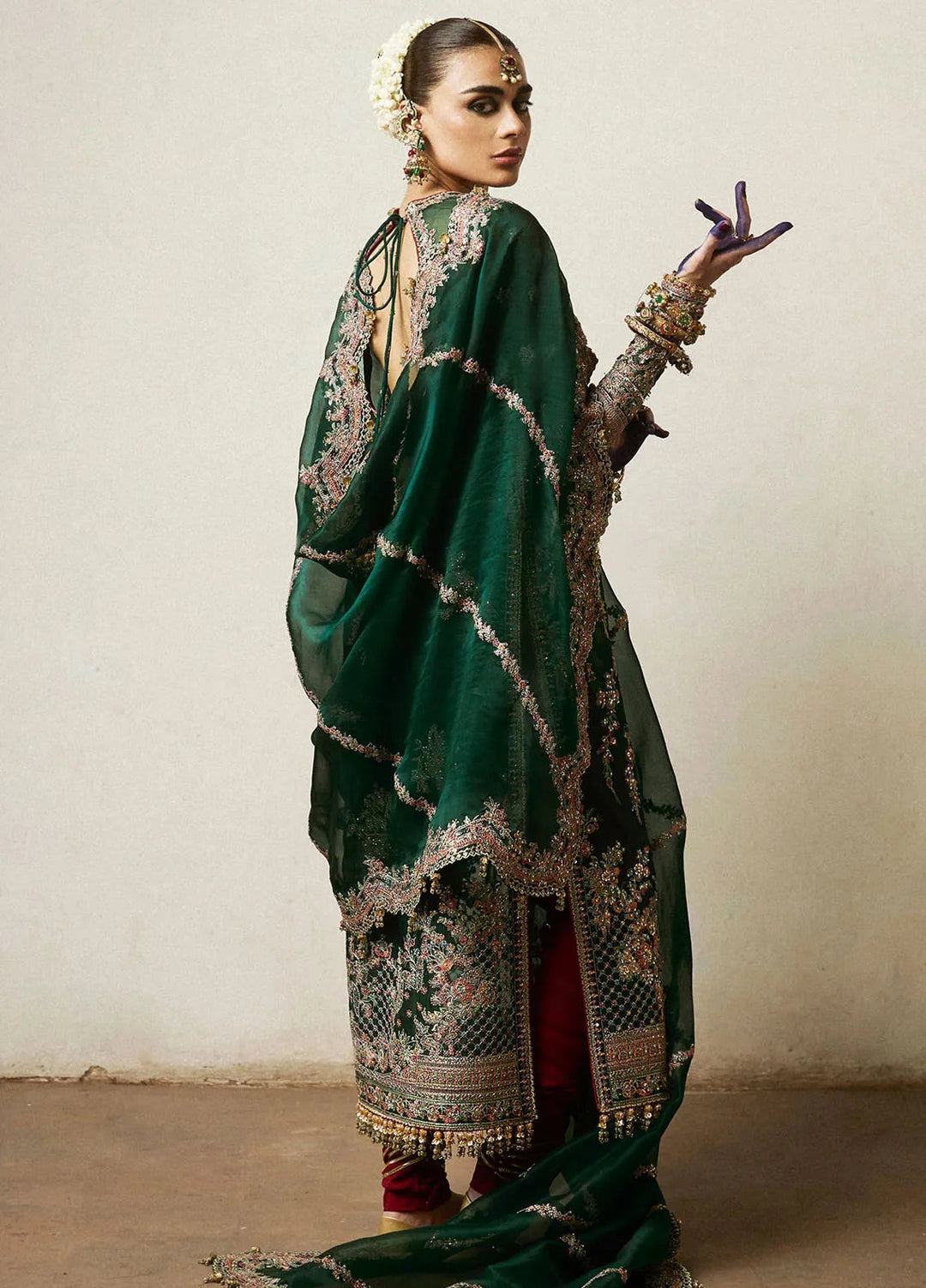 Hussain Rehar Embroidered Organza Suit Unstitched 3 Piece HRR24F Jamali - Formal Collection