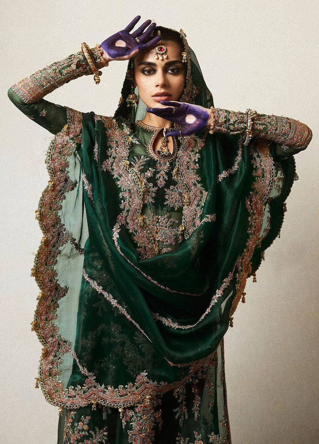 Hussain Rehar Embroidered Organza Suit Unstitched 3 Piece HRR24F Jamali - Formal Collection