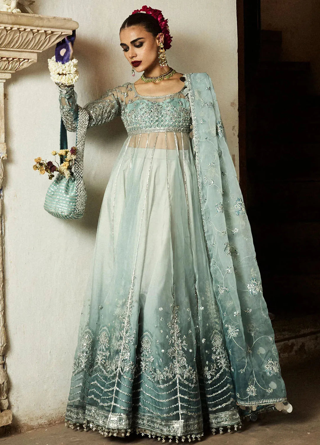 Hussain Rehar Embroidered Organza Suit Unstitched 3 Piece HRR24F Maaiya - Formal Collection