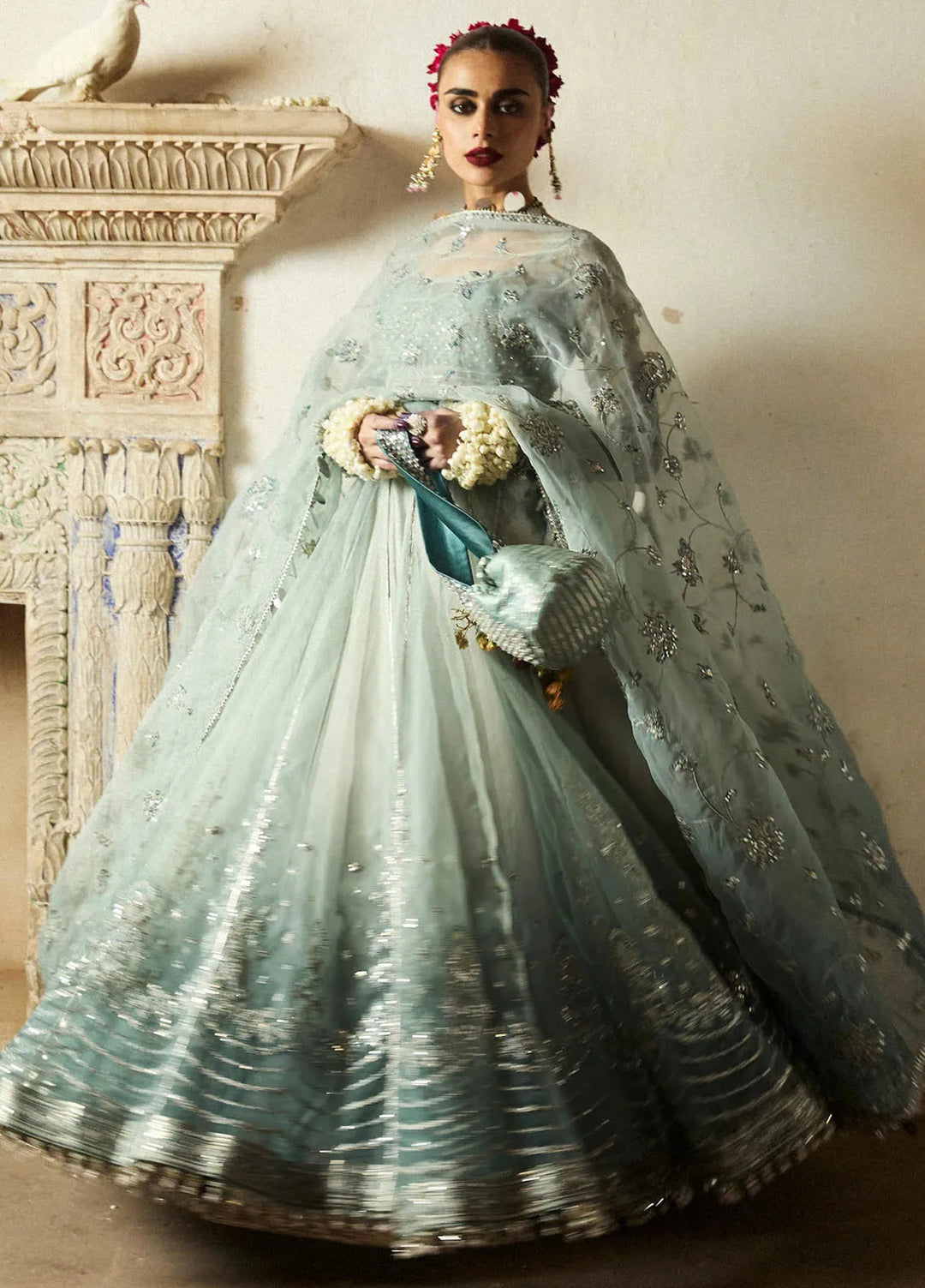 Hussain Rehar Embroidered Organza Suit Unstitched 3 Piece HRR24F Maaiya - Formal Collection