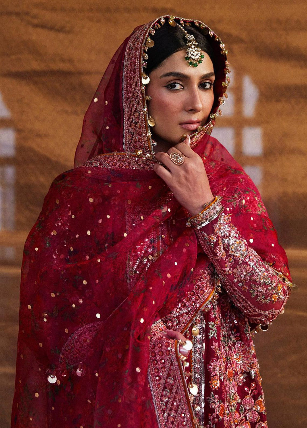 Hussain Rehar Embroidered Organza Suits Unstitched 3 Piece HRR24LF Gulal - Luxury Collection