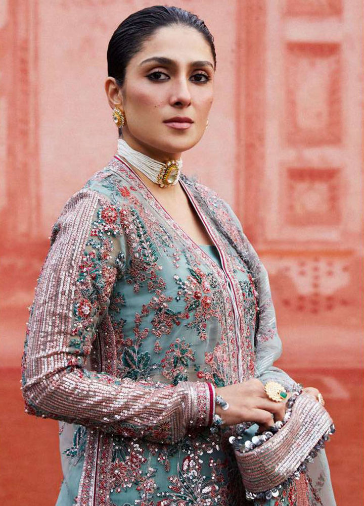 Hussain Rehar Embroidered Organza Suits Unstitched 3 Piece HRR24LF Saleen - Luxury Collection