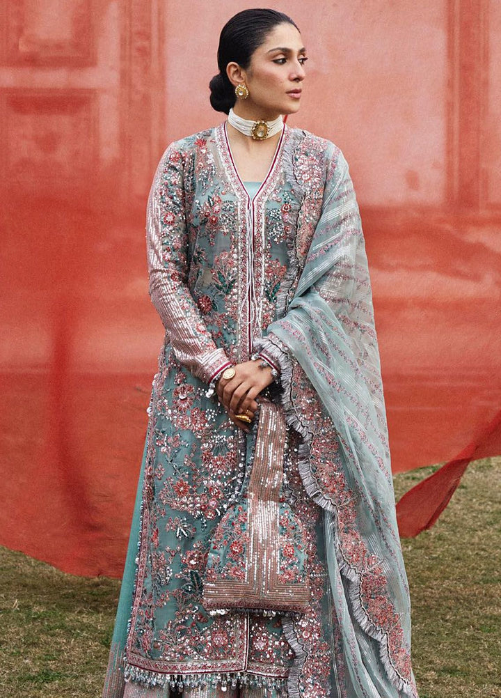 Hussain Rehar Embroidered Organza Suits Unstitched 3 Piece HRR24LF Saleen - Luxury Collection