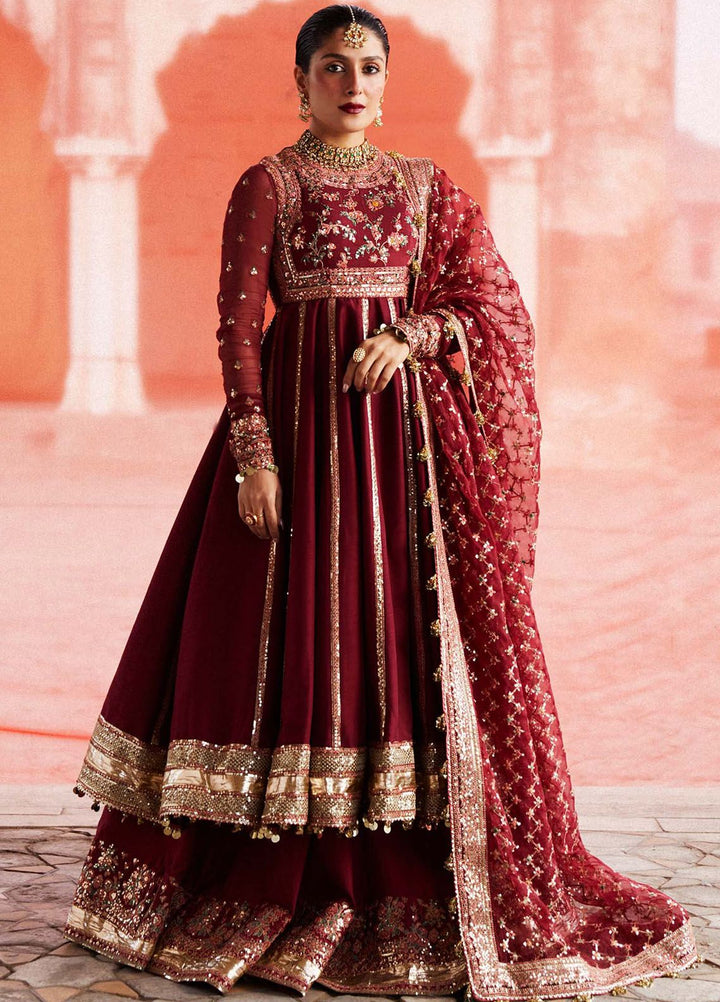 Hussain Rehar Embroidered Raw Silk Suits Unstitched 3 Piece HRR24LF Kalak - Luxury Collection