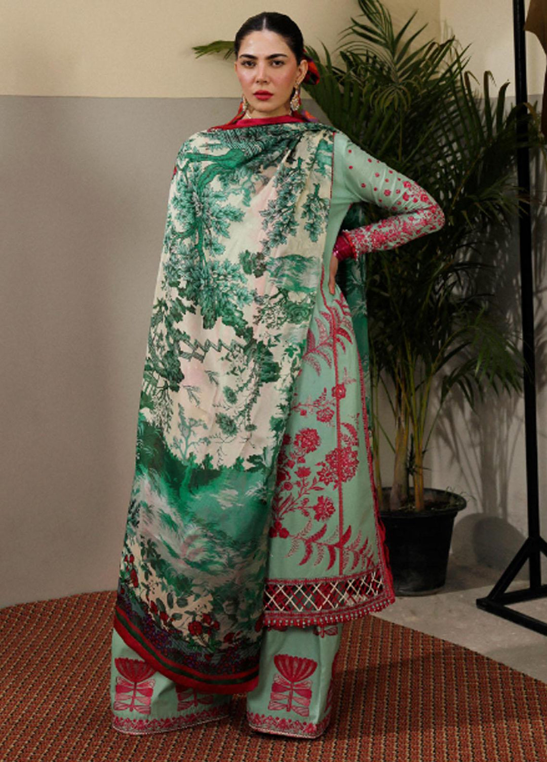 Hussain Rehar Embroidered Lawn Suits Unstitched 3 Piece HRR23FE Fern - Spring / Summer Collection