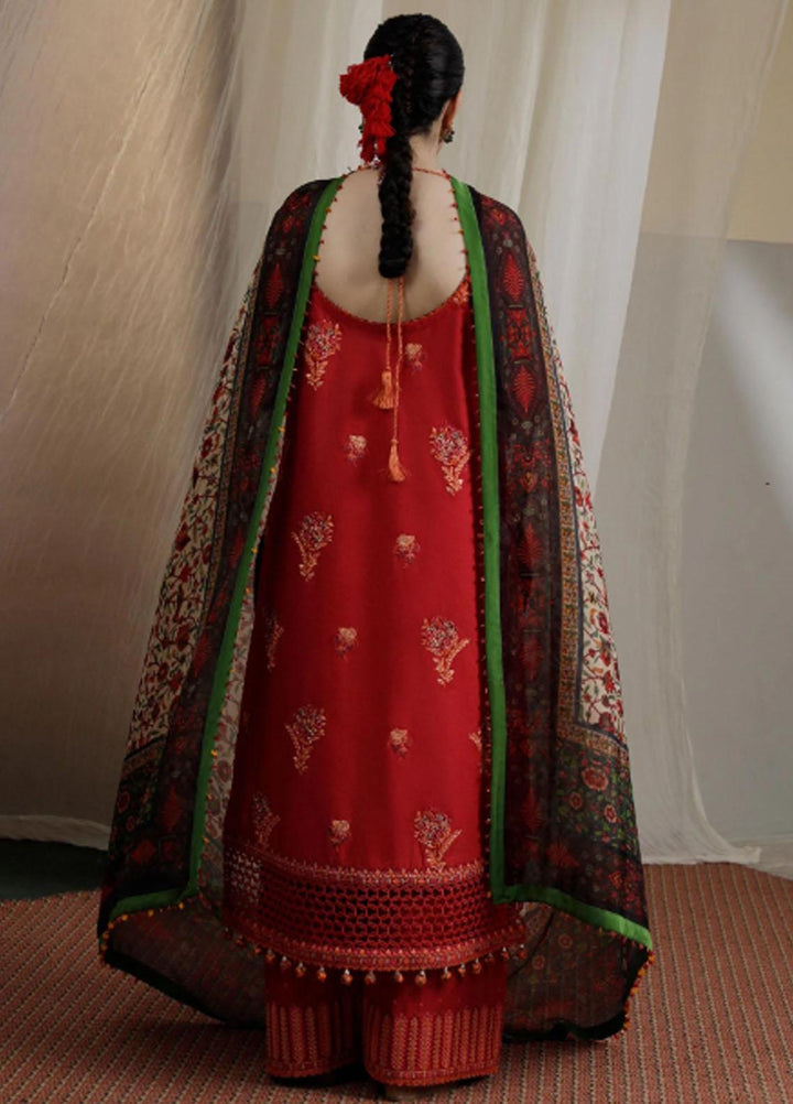 Hussain Rehar Embroidered Lawn Suits Unstitched 3 Piece HRR23FE Berry - Spring / Summer Collection