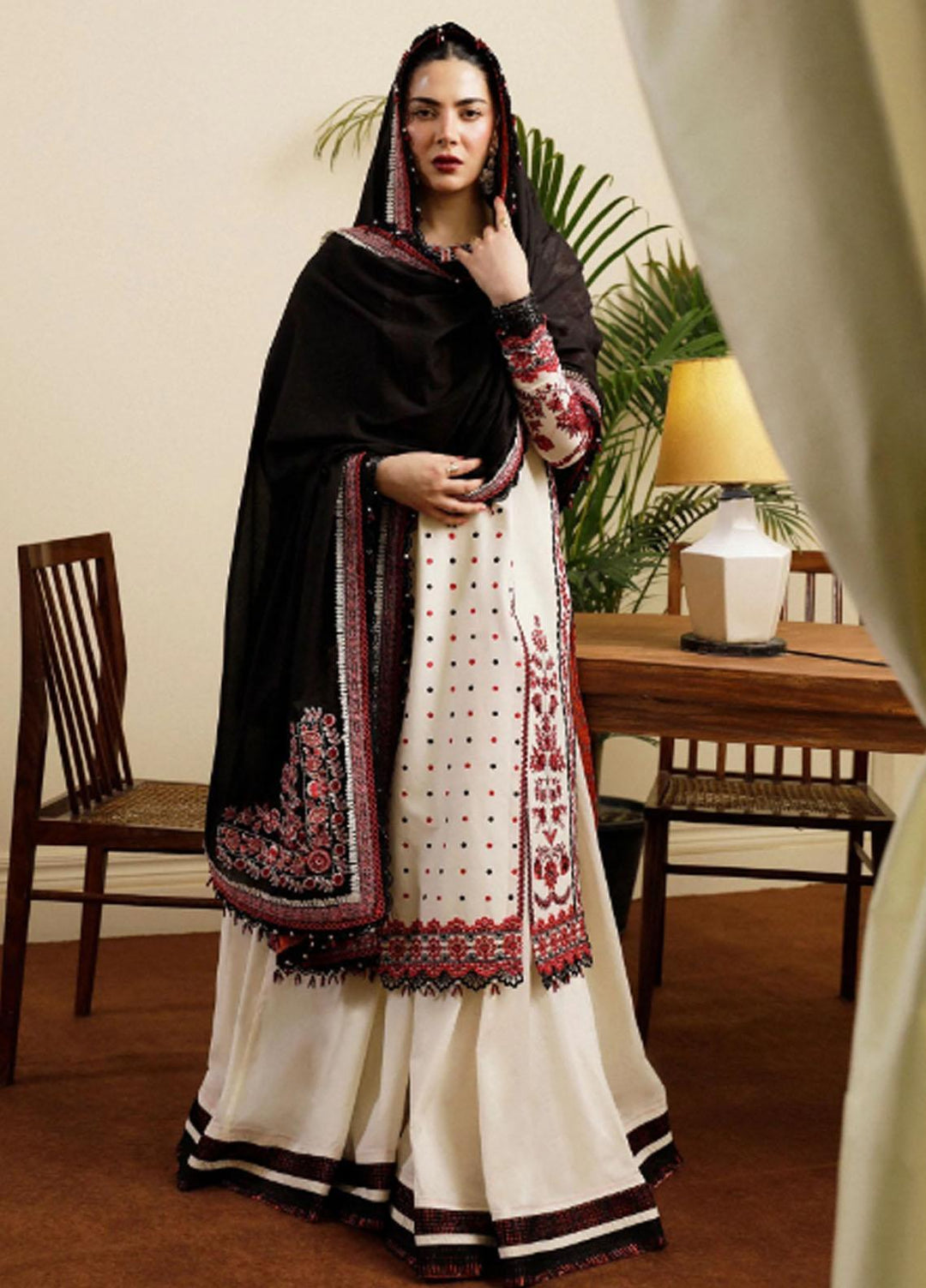 Hussain Rehar Embroidered Lawn Suits Unstitched 3 Piece HRR23FE Roseate - Spring / Summer Collection