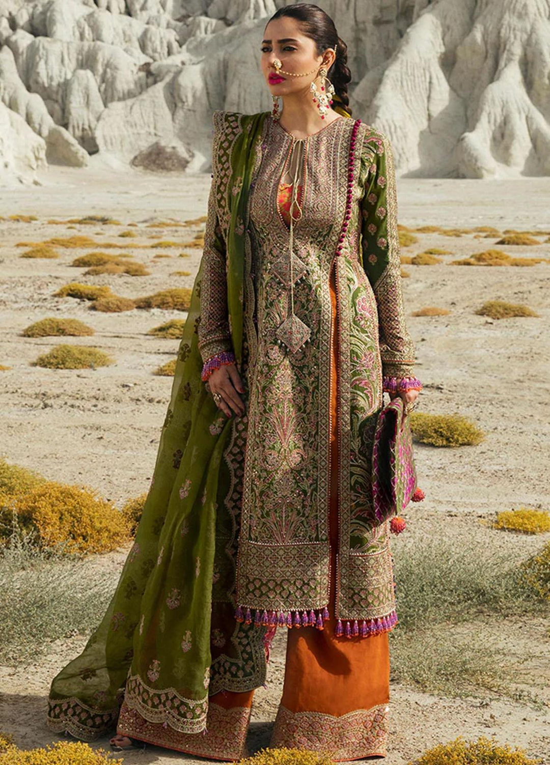 Rahgoli By Hussain Rehar Embroidered Lawn Suits Unstitched 3 Piece HRR22R Asag - Spring / Summer Collection