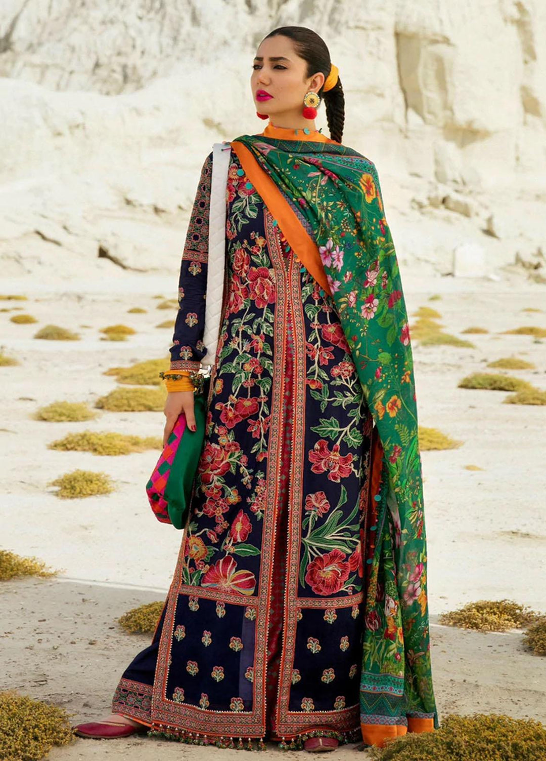 Rahgoli By Hussain Rehar Embroidered Lawn Suits Unstitched 3 Piece HRR22R Jatug - Spring / Summer Collection