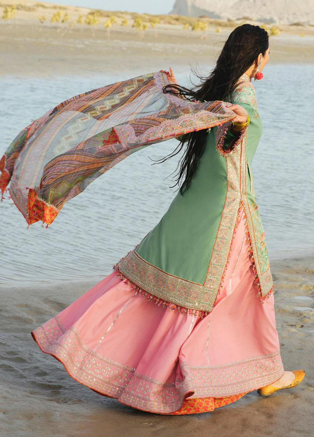 Rahgoli By Hussain Rehar Embroidered Lawn Suits Unstitched 3 Piece HRR22R Shat - Spring / Summer Collection