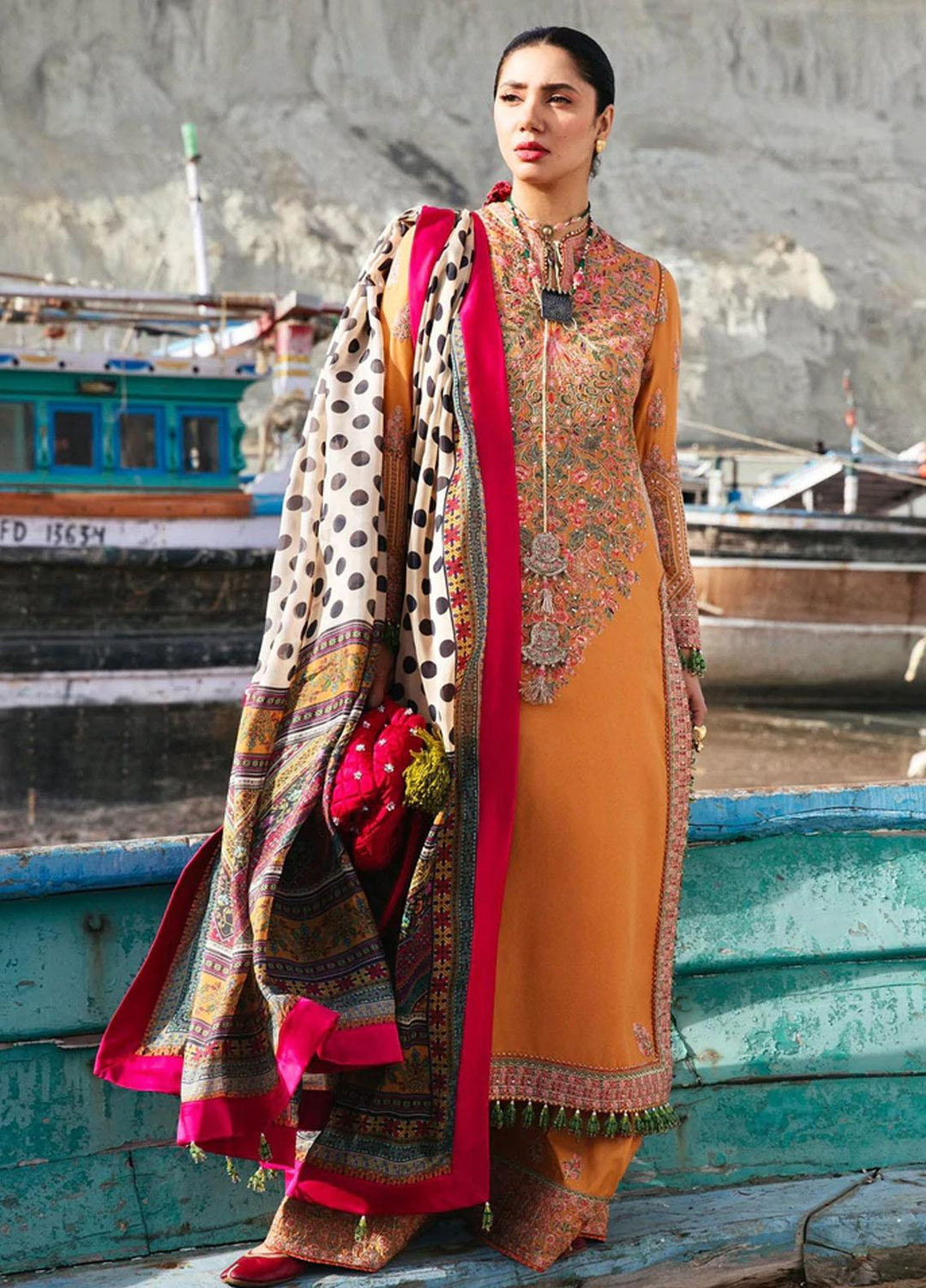 Rahgoli By Hussain Rehar Embroidered Lawn Suits Unstitched 3 Piece HRR22R Watarr - Spring / Summer Collection