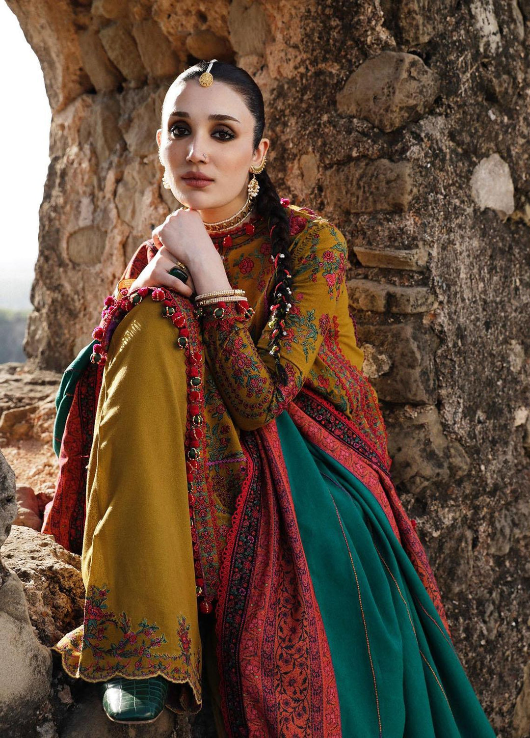 Hussain Rehar Embroidered Karandi Suits Unstitched 3 Piece HRR23KW Aureate - Winter Collection