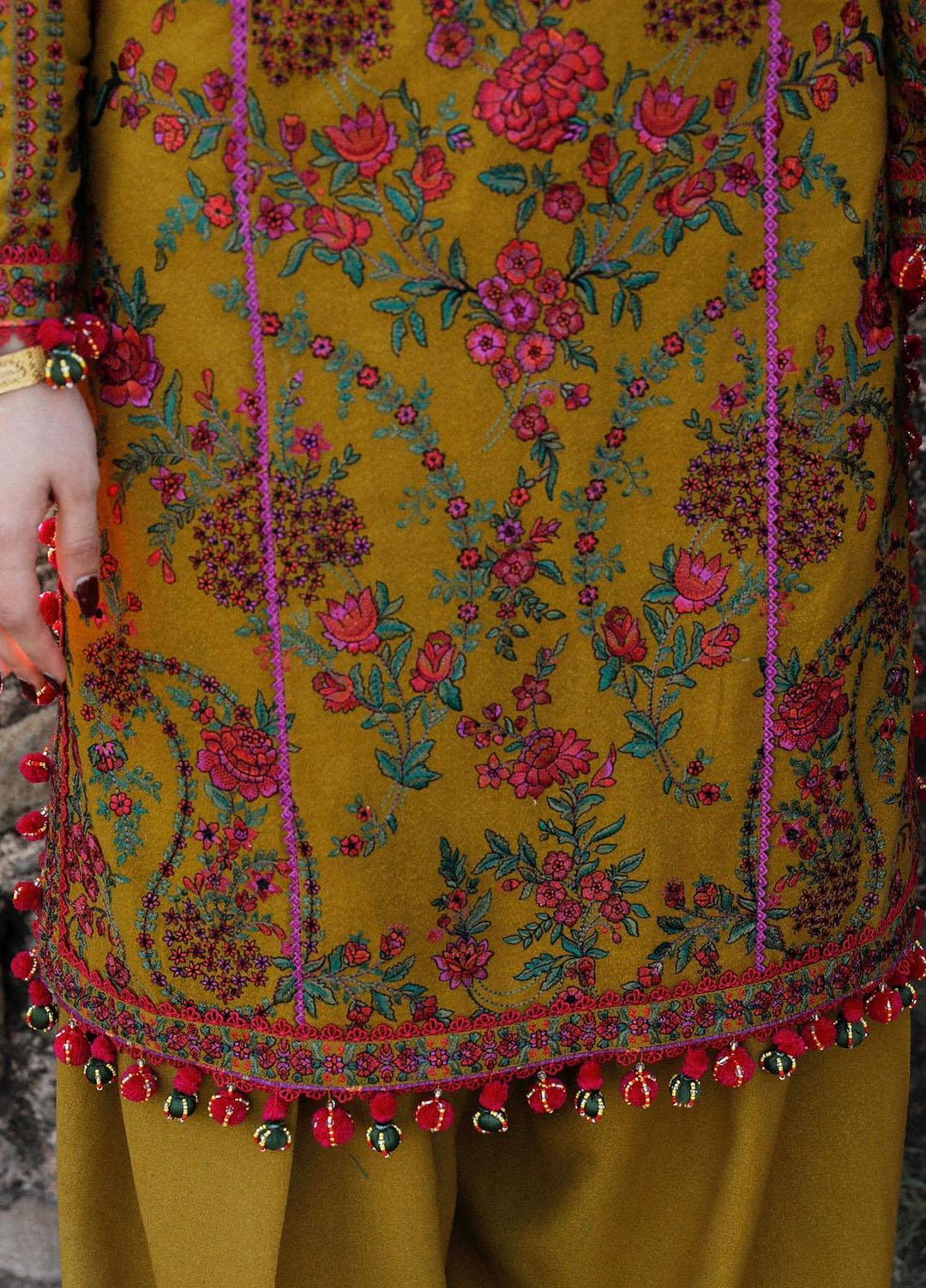 Hussain Rehar Embroidered Karandi Suits Unstitched 3 Piece HRR23KW Aureate - Winter Collection