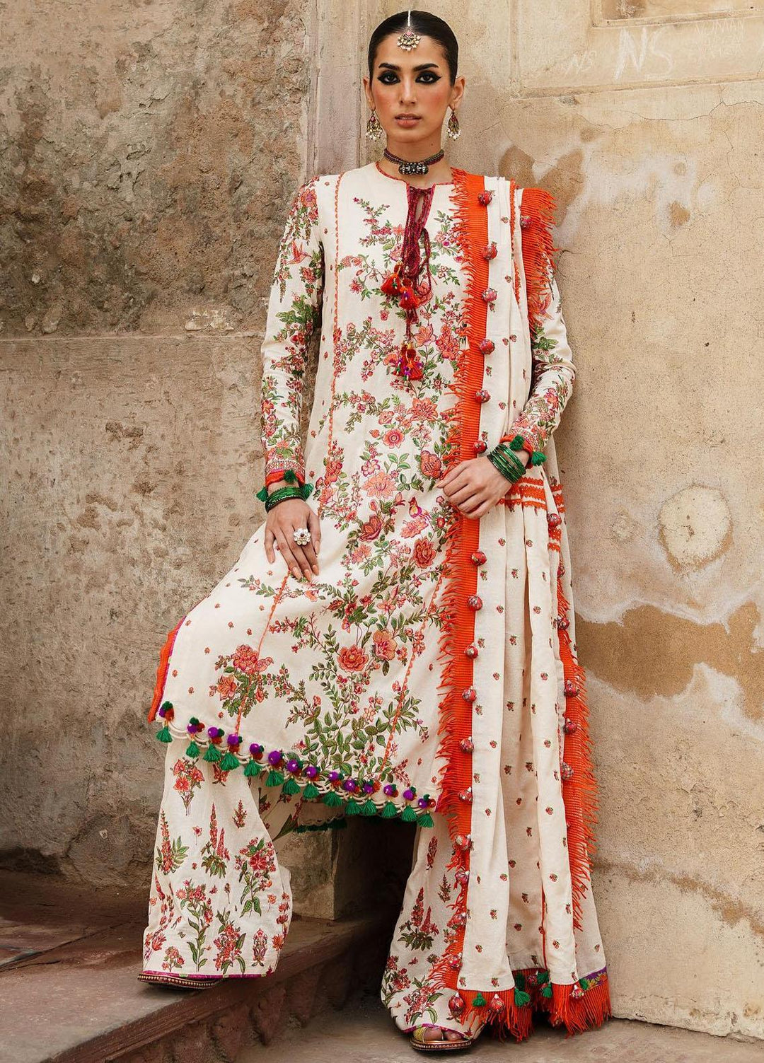 Hussain Rehar Embroidered Karandi Suits Unstitched 3 Piece HRR23KW Bellis - Winter Collection