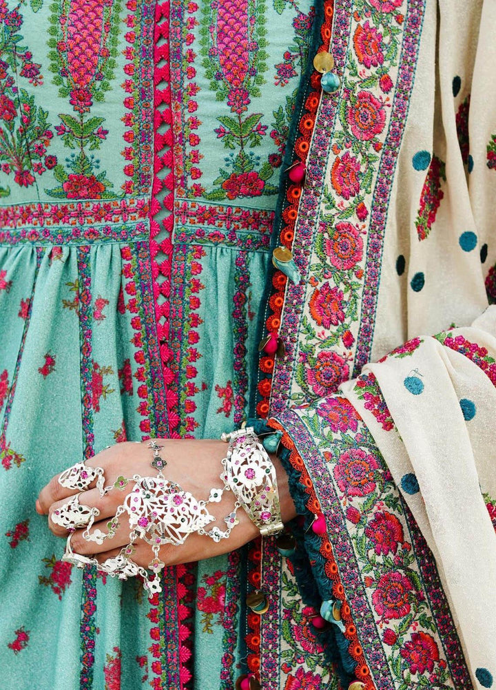 Hussain Rehar Embroidered Karandi Suits Unstitched 3 Piece HRR23KW Ferozi - Winter Collection