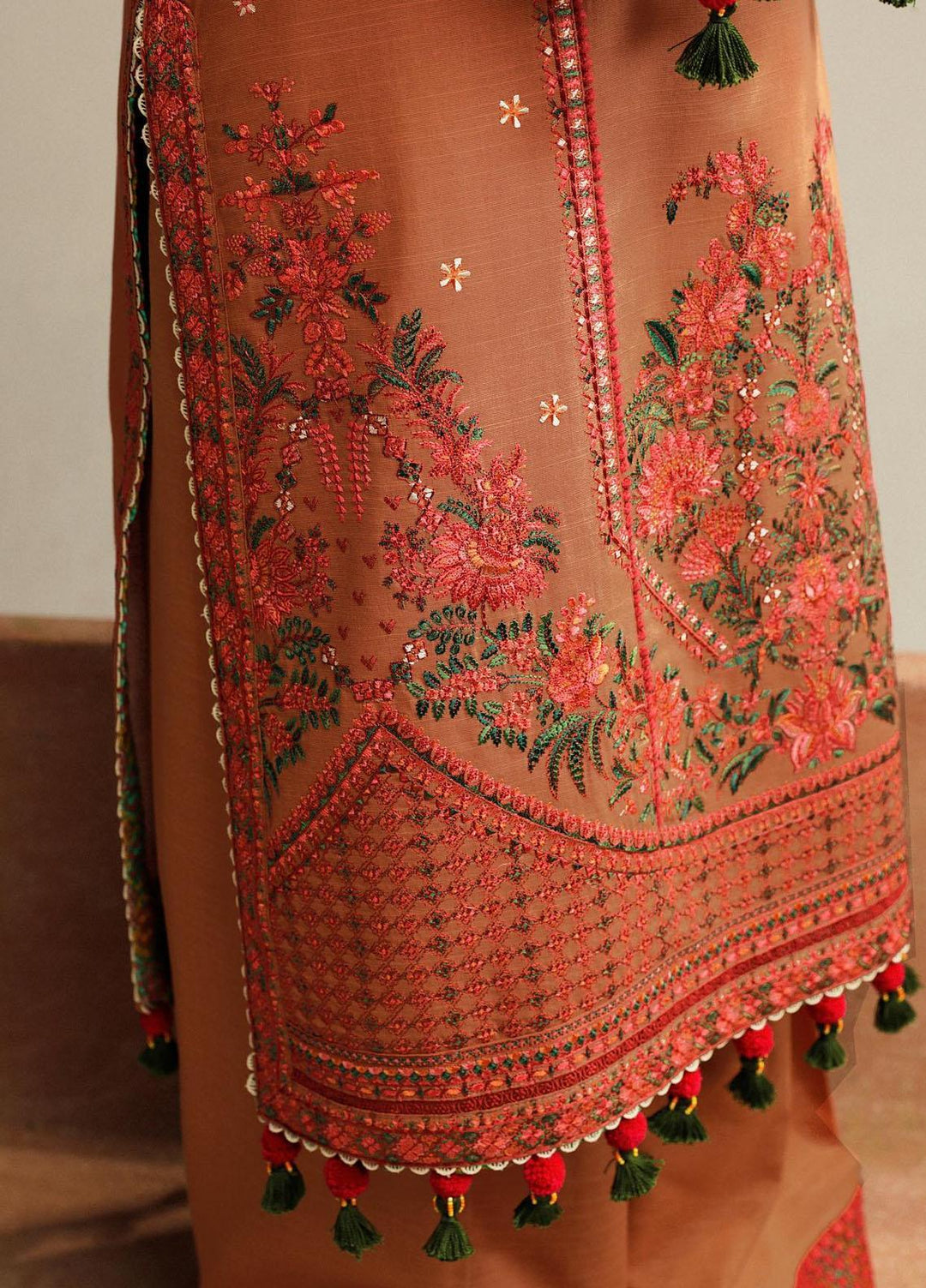 Hussain Rehar Embroidered Khaddar Suits Unstitched 3 Piece HRR23WU Dusky - Winter Collection