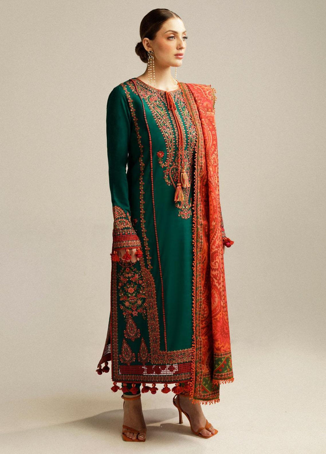 Hussain Rehar Embroidered Khaddar Suits Unstitched 3 Piece HRR23WU Marjaan - Winter Collection