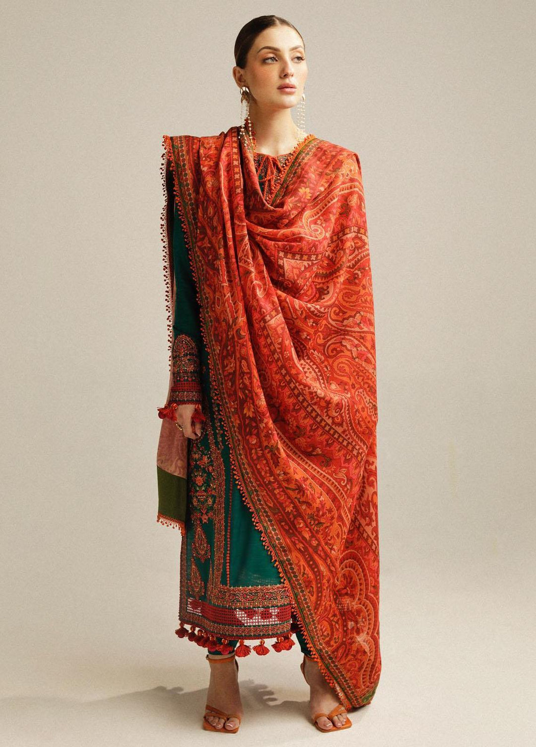 Hussain Rehar Embroidered Khaddar Suits Unstitched 3 Piece HRR23WU Marjaan - Winter Collection
