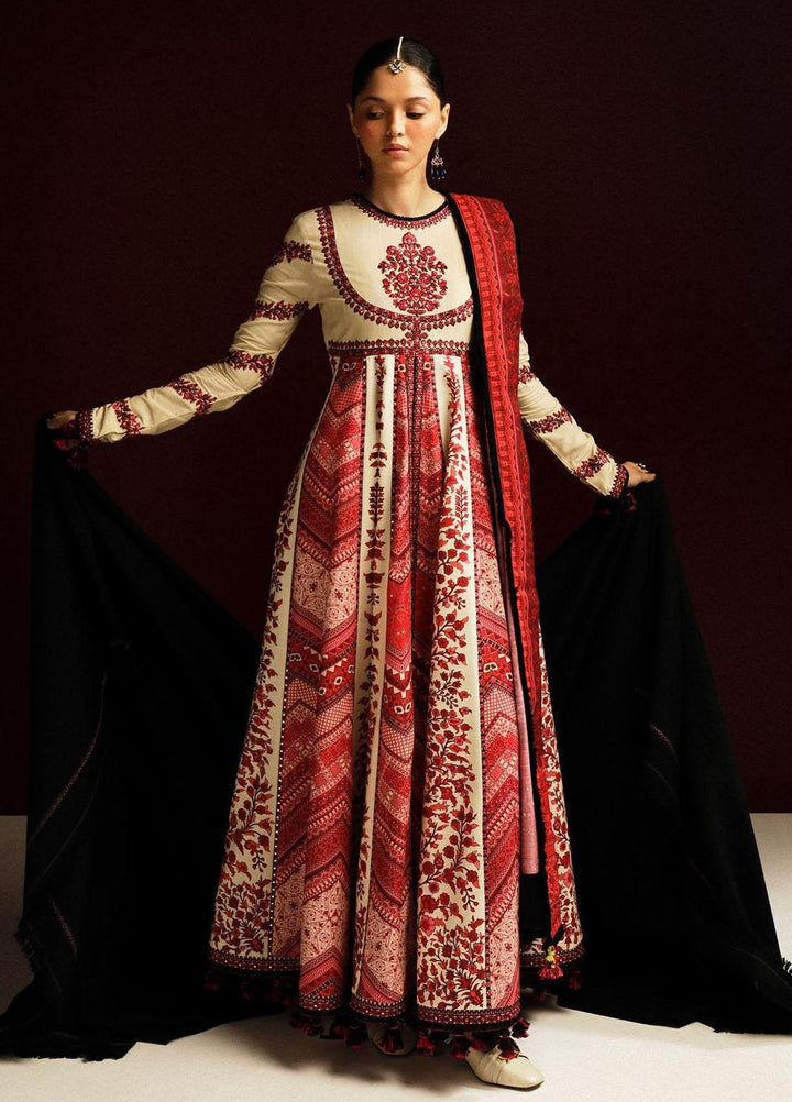 Hussain Rehar Embroidered Khaddar Suits Unstitched 3 Piece HRR23WU Opaline - Winter Collection