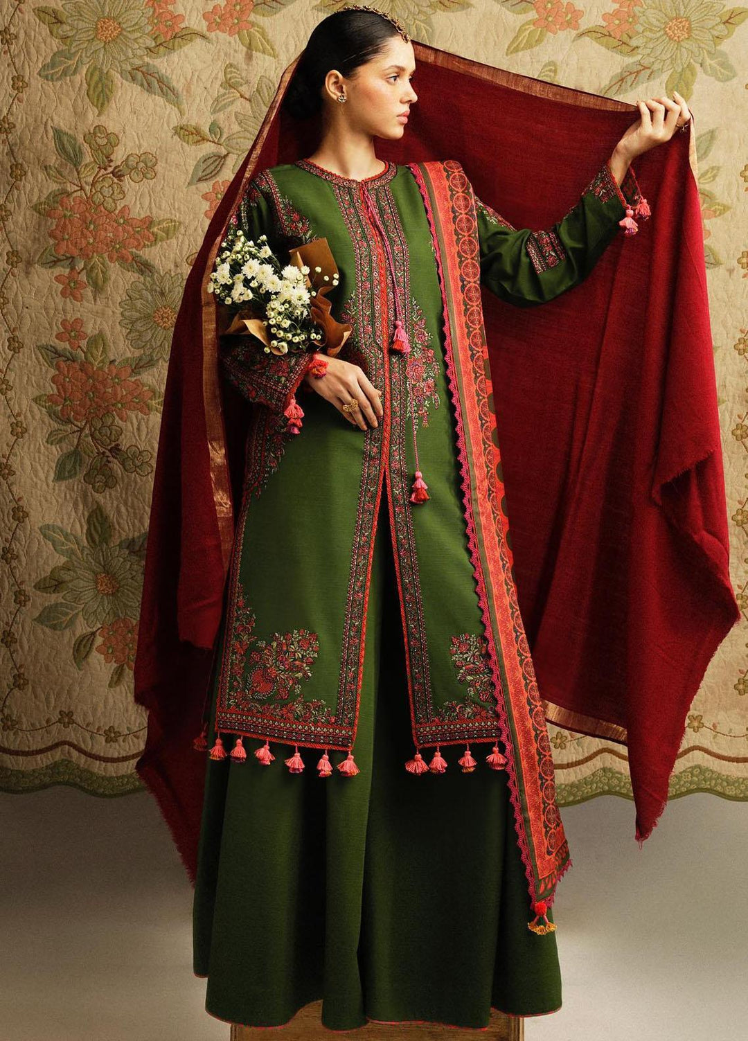 Hussain Rehar Embroidered Khaddar Suits Unstitched 3 Piece HRR23WU Taal - Winter Collection