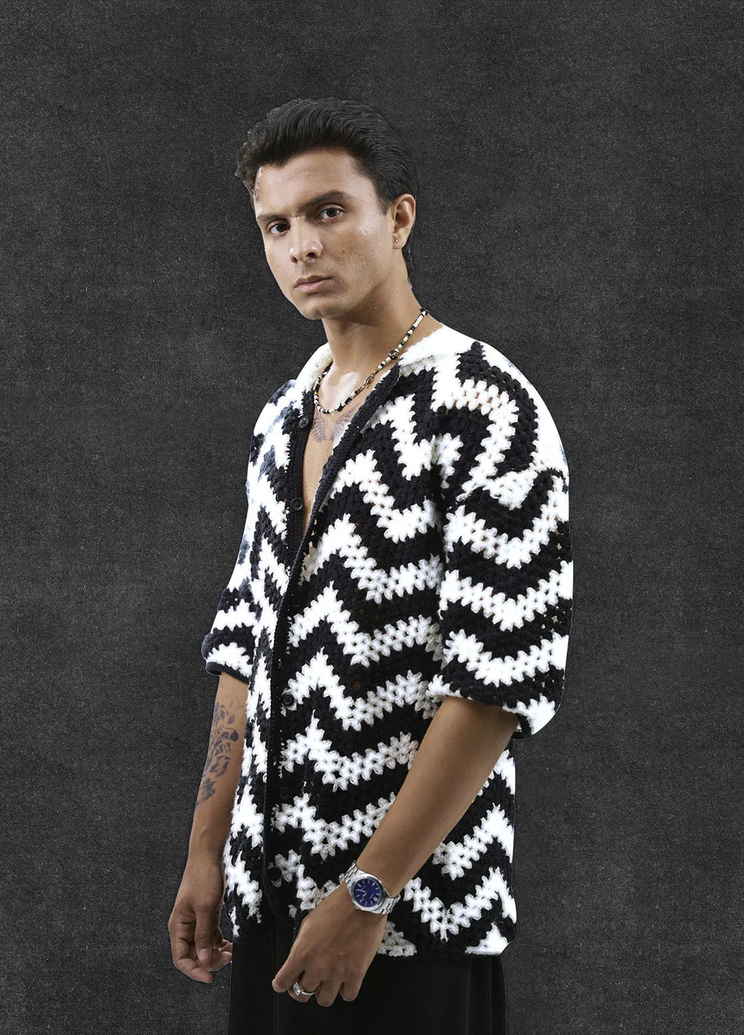 Hypnotic Unisex Crotchet Shirt Vortex Vibes