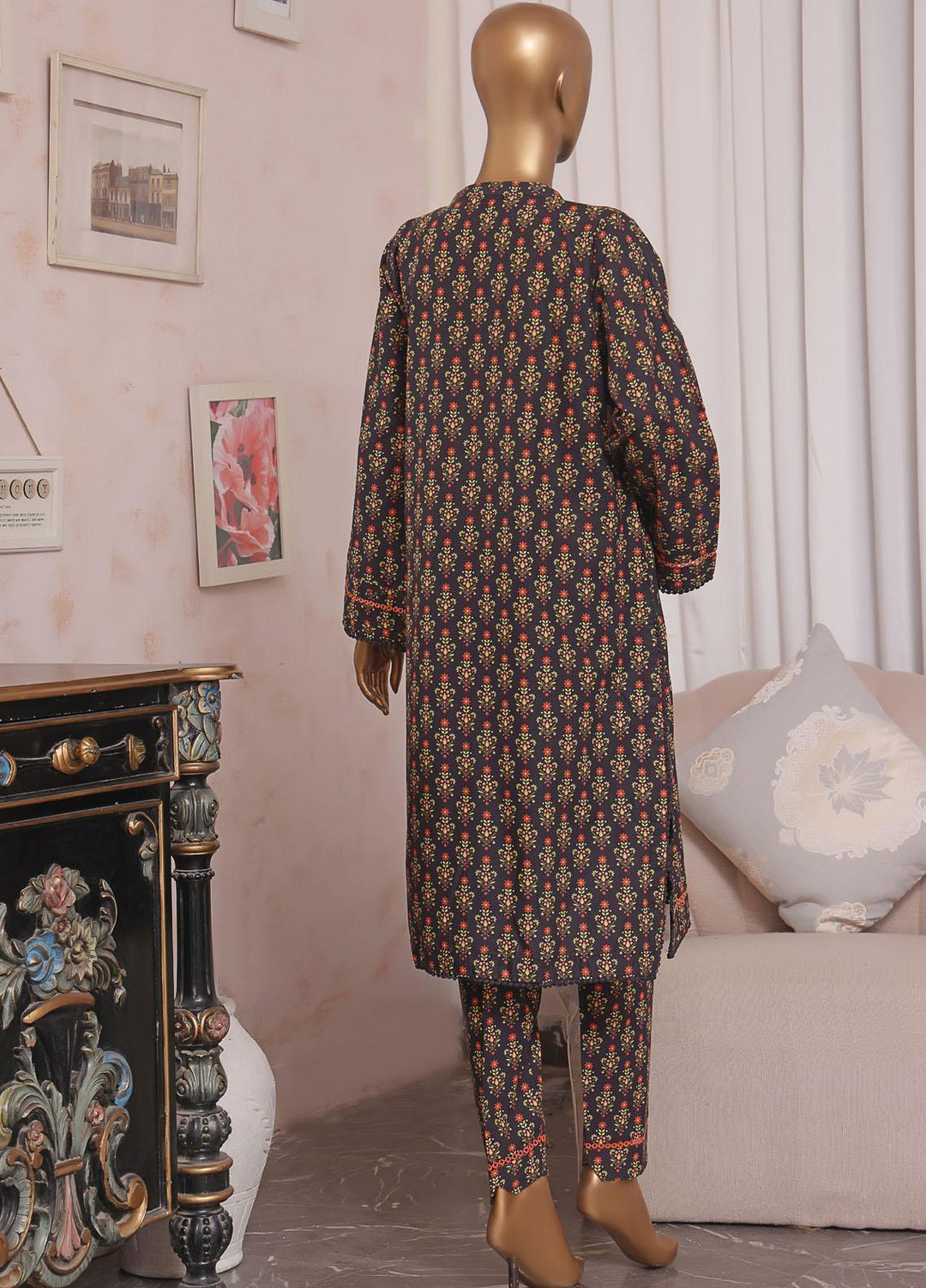 HZ Textiles Pret Printed Cambric 2 Piece Suit HZ22CC-1 D-44