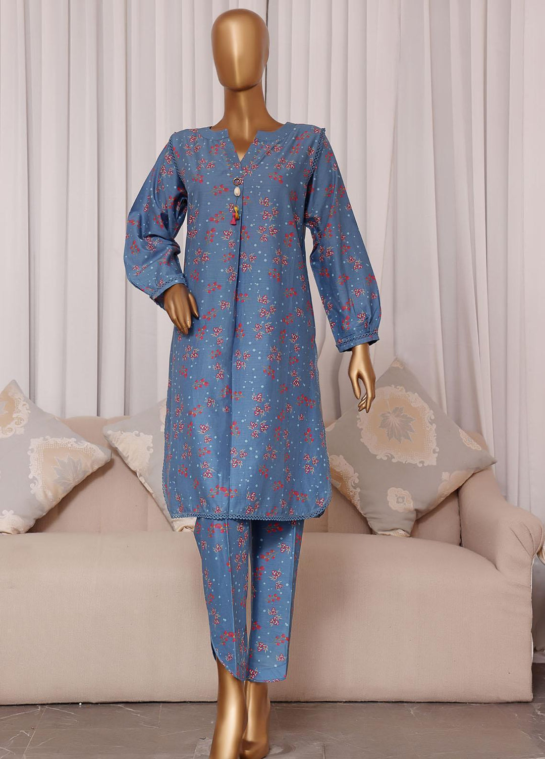 HZ Textiles Pret Printed Cambric 2 Piece Suit HZ22CC-1 D-48