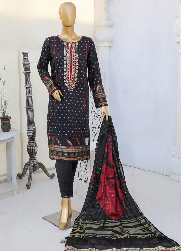HZ Textiles Embroidered Jacquard Suits Unstitched 3 Piece HZ23A AJ-01 - Festive Collection
