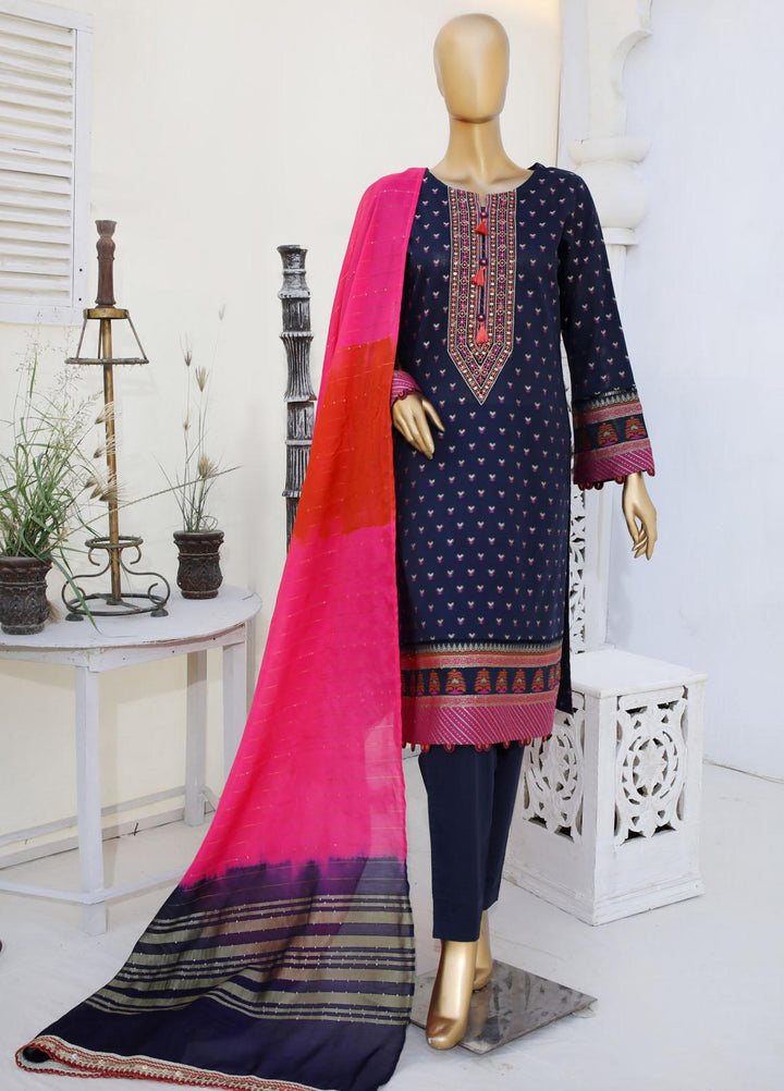 HZ Textiles Embroidered Jacquard Suits Unstitched 3 Piece HZ23A AJ-02 - Festive Collection