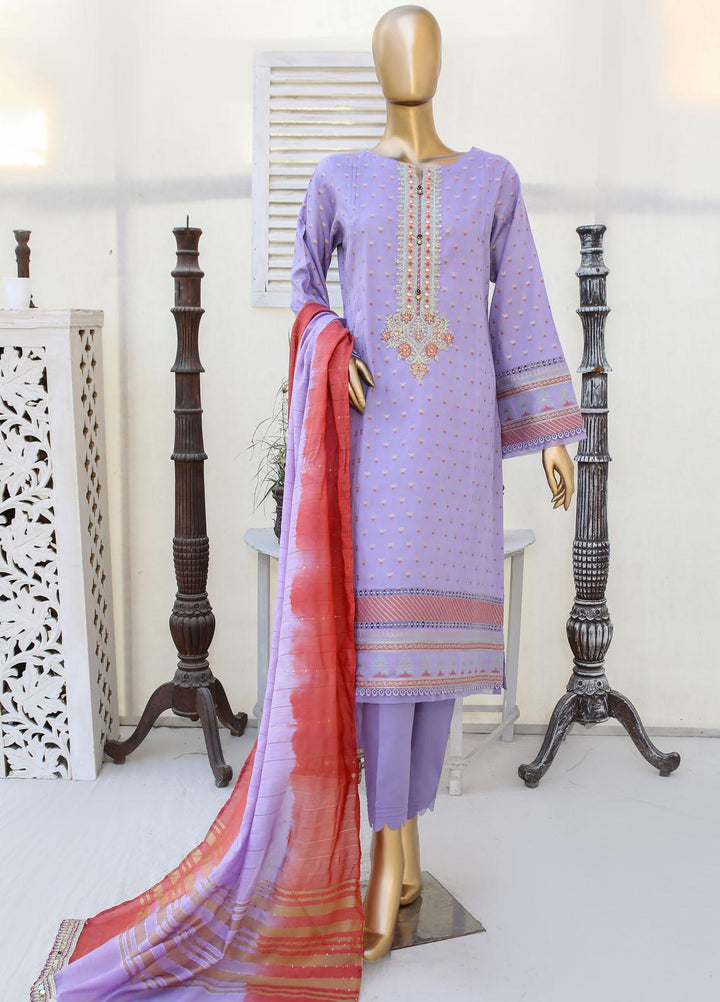 HZ Textiles Embroidered Jacquard Suits Unstitched 3 Piece HZ23A AJ-05 - Festive Collection