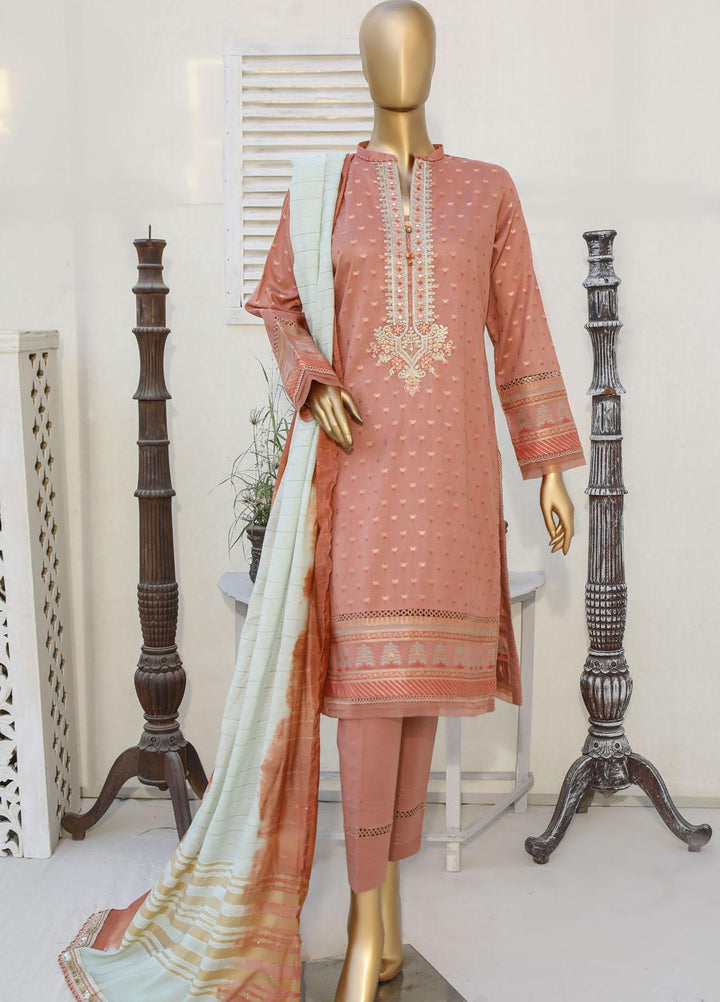 HZ Textiles Embroidered Jacquard Suits Unstitched 3 Piece HZ23A AJ-06 - Festive Collection