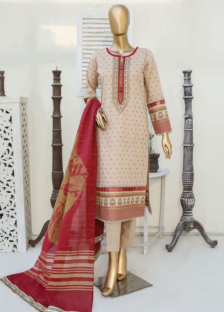 HZ Textiles Embroidered Jacquard Suits Unstitched 3 Piece HZ23A AJ-10 - Festive Collection