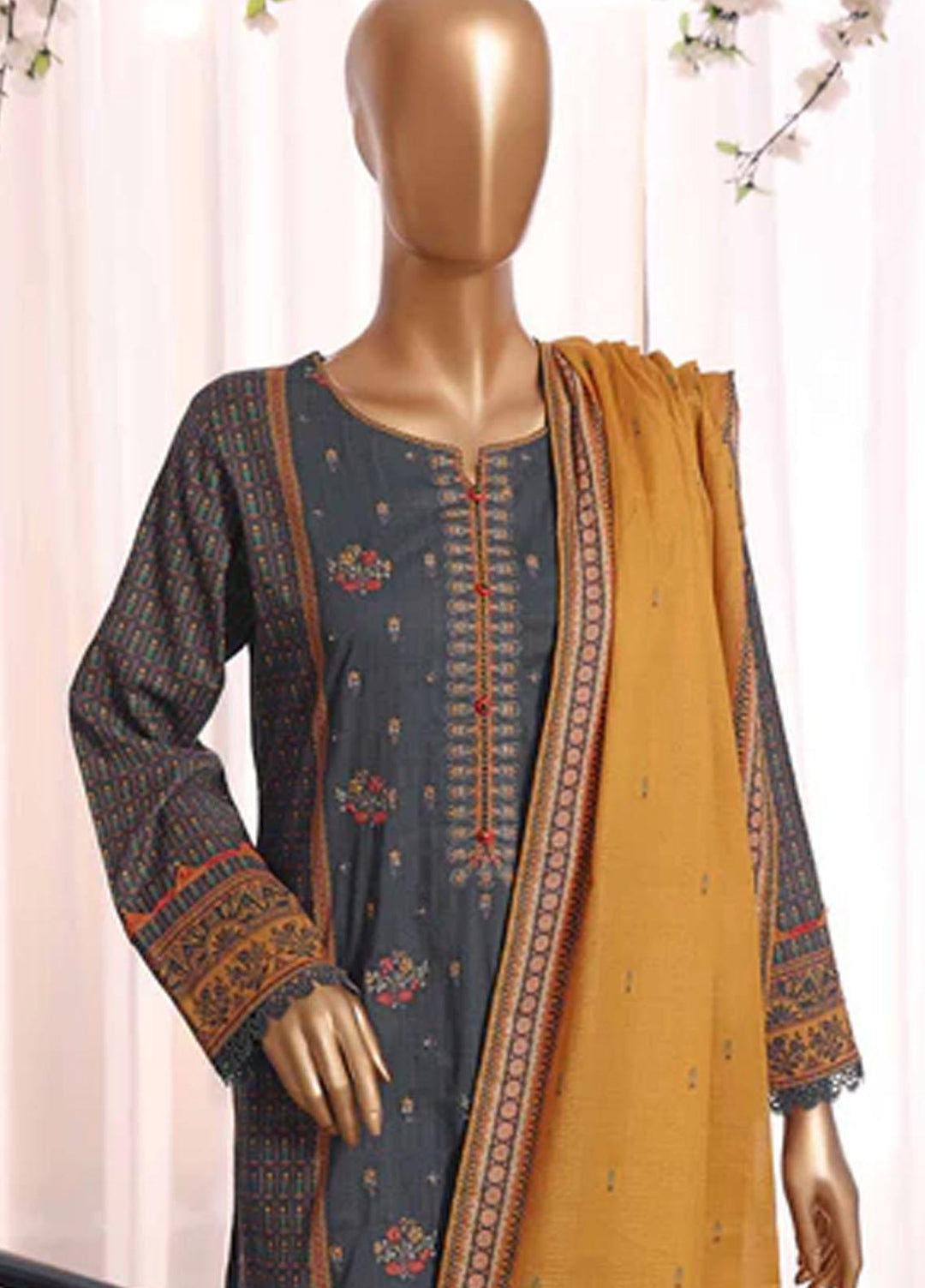 HZ Textiles Embroidered Airjet Suits Unstitched 3 Piece HZ22AS AE-0410 - Festive Collection