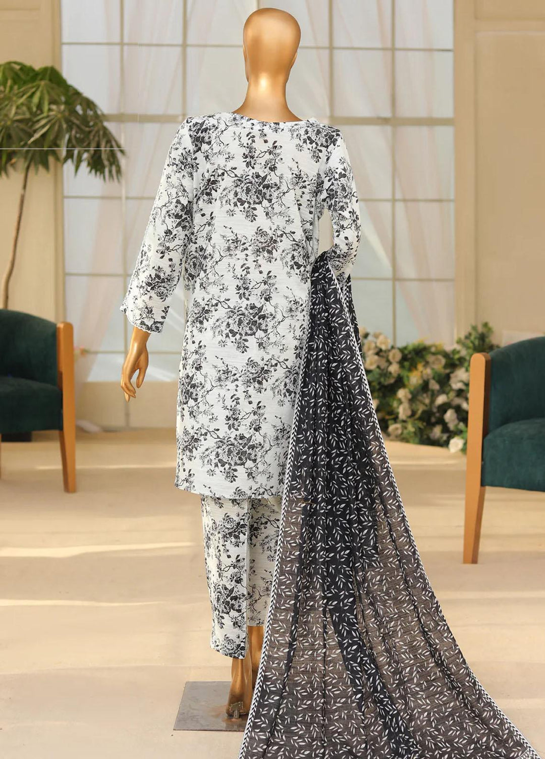 HZ Textiles Printed Khaddar Suits Unstitched 3 Piece HZ23PK PKP-103-B - Winter Collection