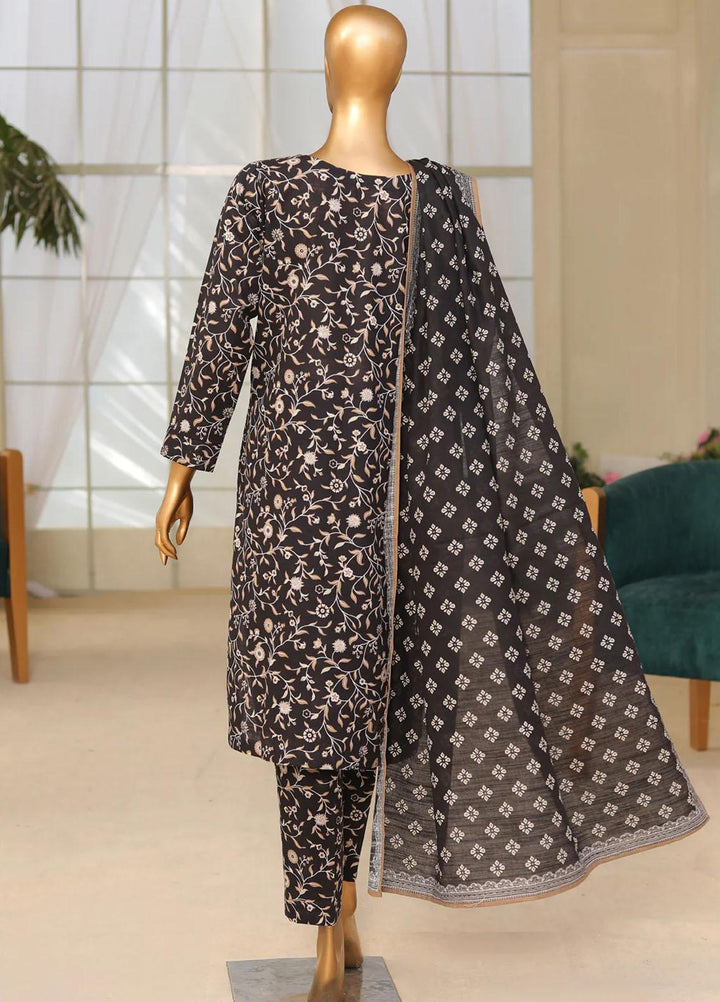 HZ Textiles Printed Khaddar Suits Unstitched 3 Piece HZ23PK PKP-105-A - Winter Collection