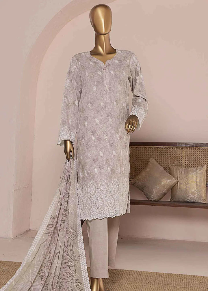 HZ Textiles Chikankari Lawn Suits Unstitched 3 Piece HZ25CE PEC-954 - Summer Collection