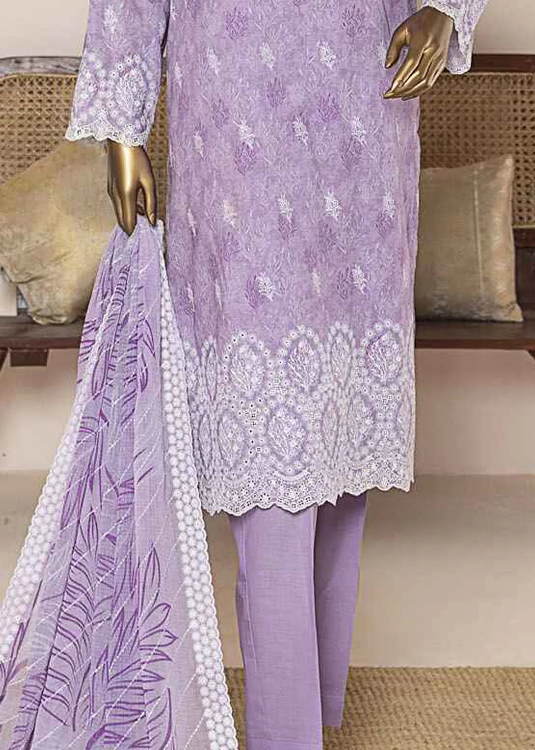 HZ Textiles Chikankari Lawn Suits Unstitched 3 Piece HZ25CE PEC-959 - Summer Collection