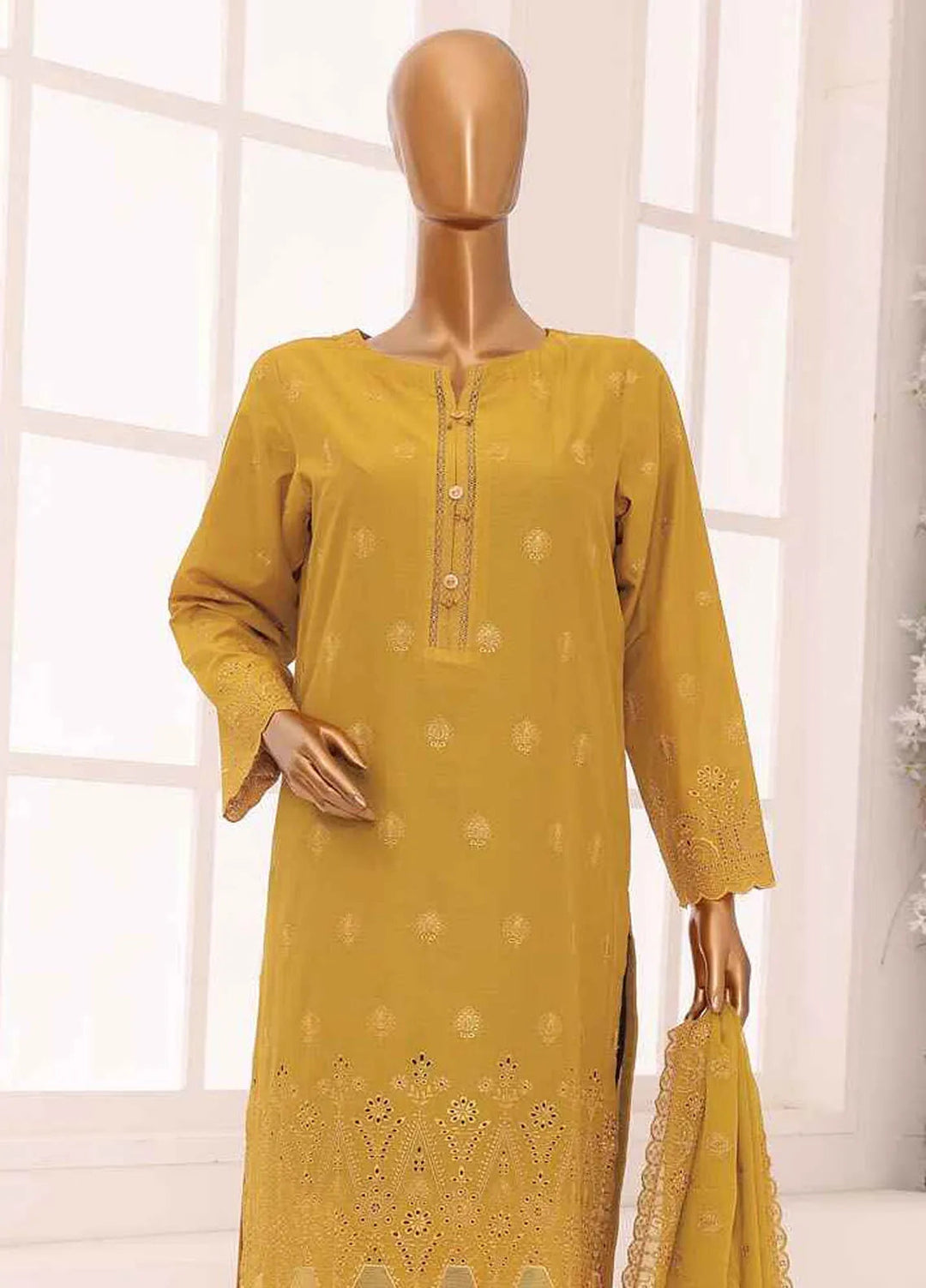 HZ Textiles Chikankari Lawn Suits Unstitched 3 Piece HZ25DC DCE-01 - Summer Collection