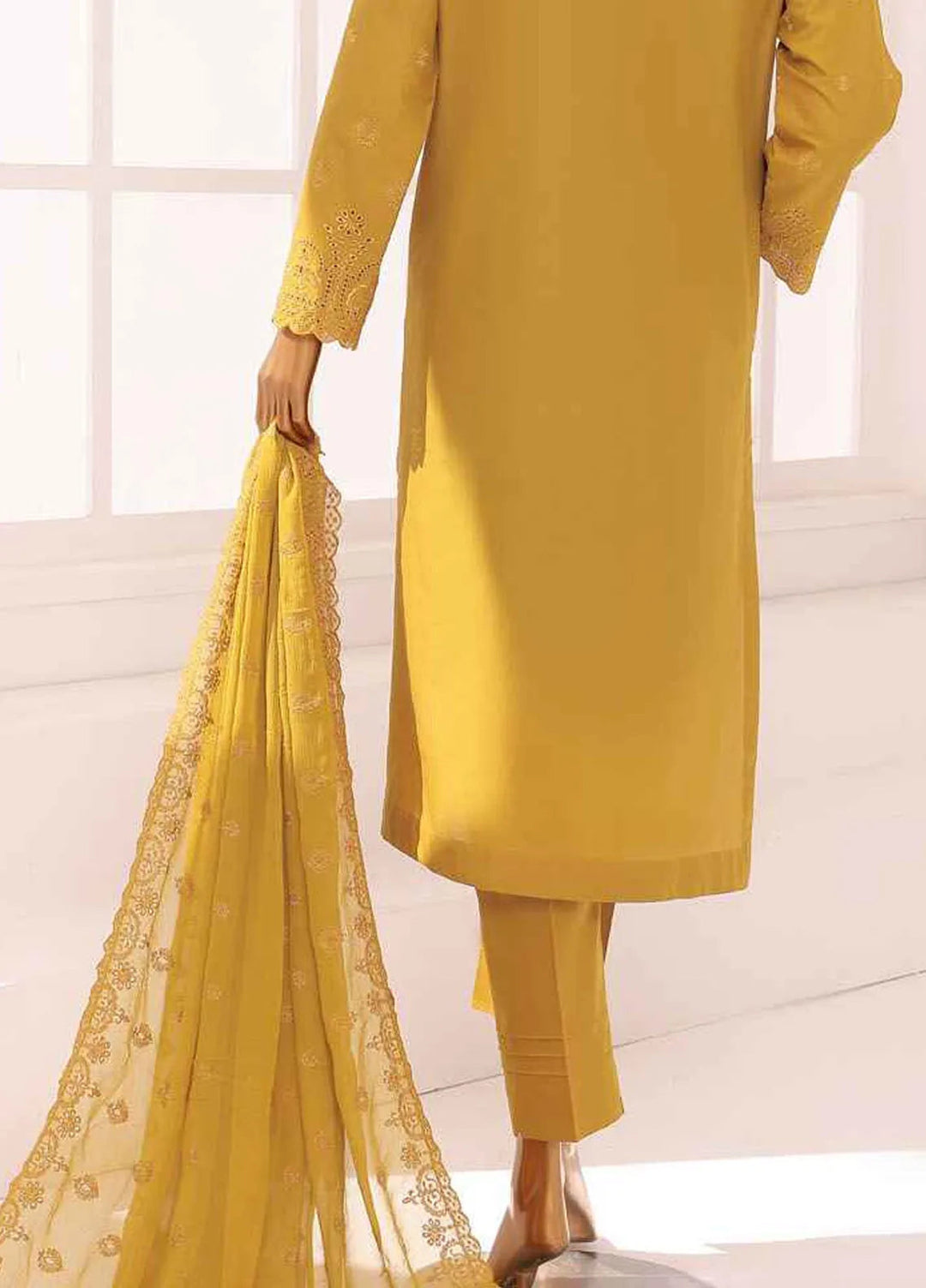 HZ Textiles Chikankari Lawn Suits Unstitched 3 Piece HZ25DC DCE-01 - Summer Collection