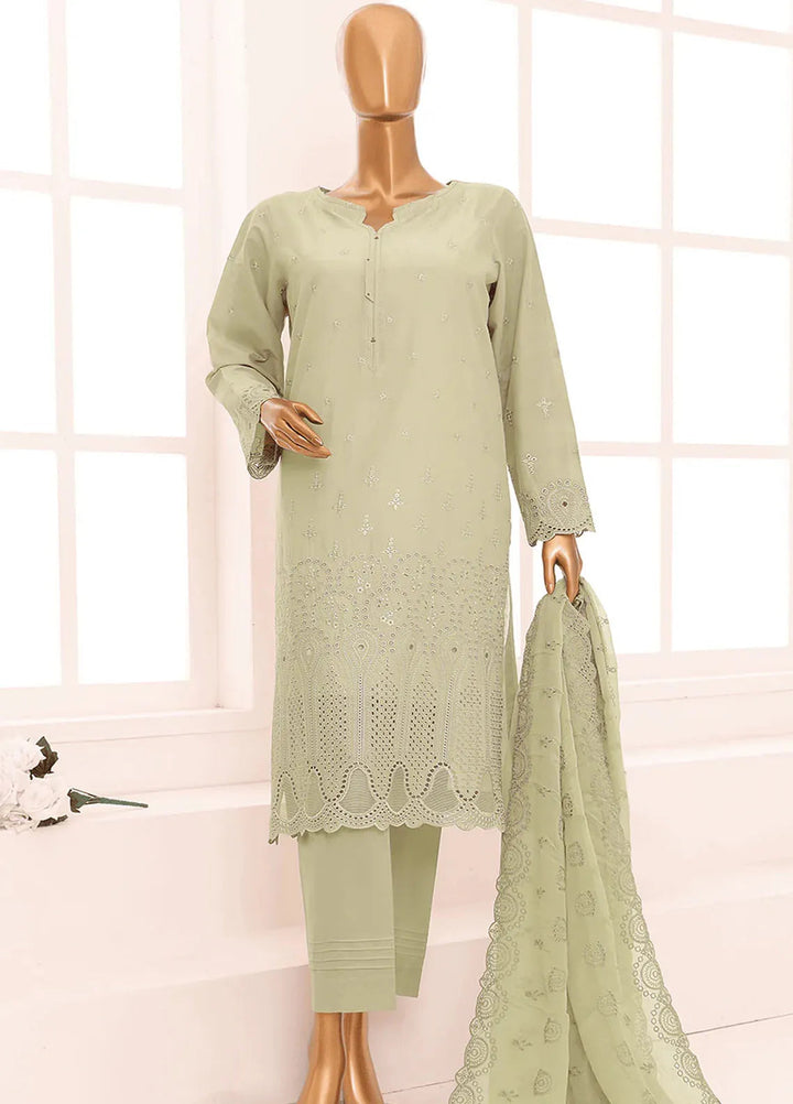 HZ Textiles Chikankari Lawn Suits Unstitched 3 Piece HZ25DC DCE-06 - Summer Collection