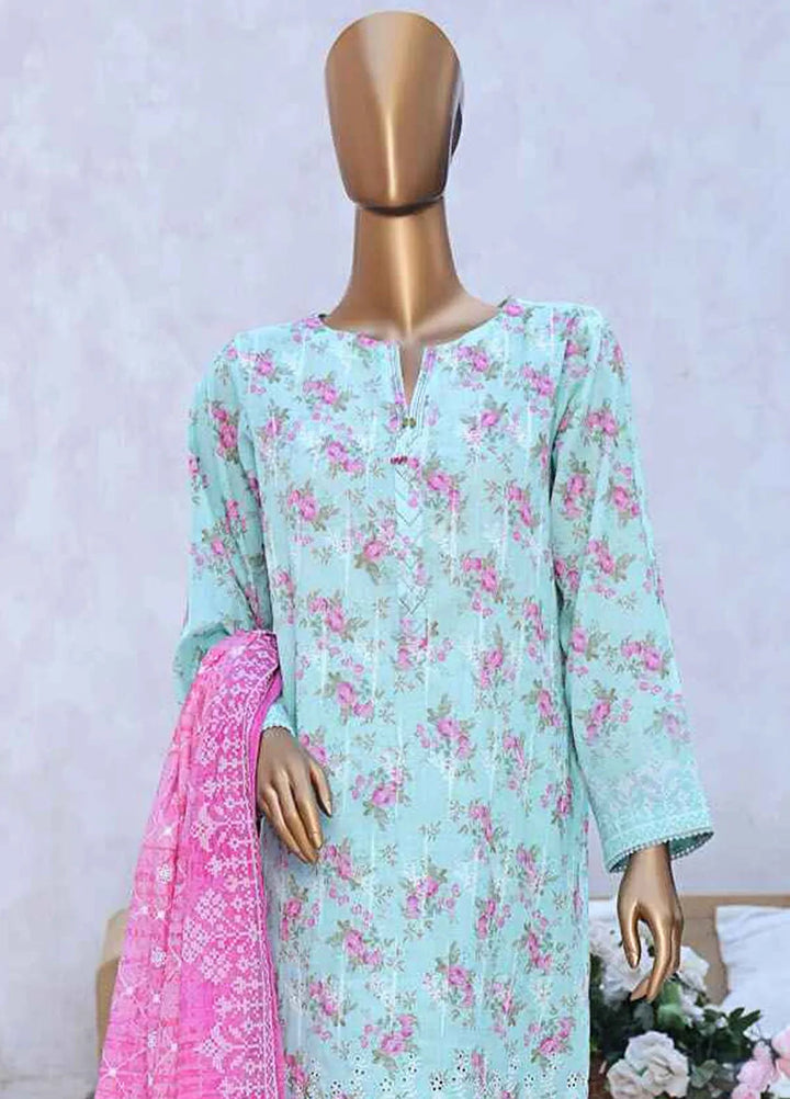 HZ Textiles Chikankari Lawn Suits Unstitched 3 Piece HZ25EC ELC-232 - Summer Collection